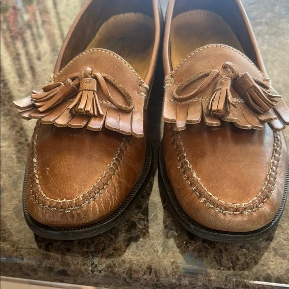 Cole Haan Brown Leather Tassel Slip-Ons - Picture 12 of 12